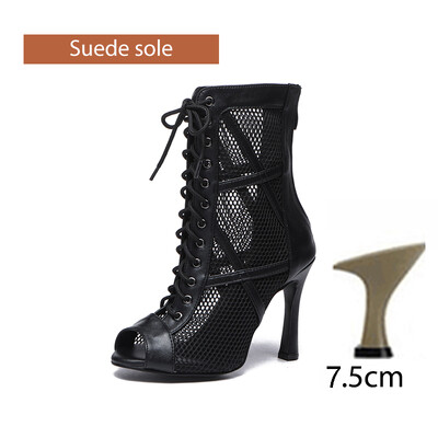 DKZSYIM Latīņamerikas deju apavi sievietēm, sarkani melni balles apavi ar augstu augšdaļu, sieviešu džeza apavi, vīriešu 5–11 cm papēži, salsas tango deju apavi