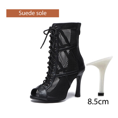 DKZSYIM Latīņamerikas deju apavi sievietēm, sarkani melni balles apavi ar augstu augšdaļu, sieviešu džeza apavi, vīriešu 5–11 cm papēži, salsas tango deju apavi