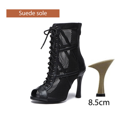DKZSYIM Latīņamerikas deju apavi sievietēm, sarkani melni balles apavi ar augstu augšdaļu, sieviešu džeza apavi, vīriešu 5–11 cm papēži, salsas tango deju apavi
