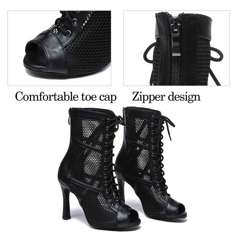 DKZSYIM Latin Dance Παπούτσια Γυναικεία Κόκκινα Μαύρα Γυναικεία Παπούτσια Τζαζ Γυναικεία παπούτσια 5-11 εκ. Τακούνια Salsa Tango Dancing