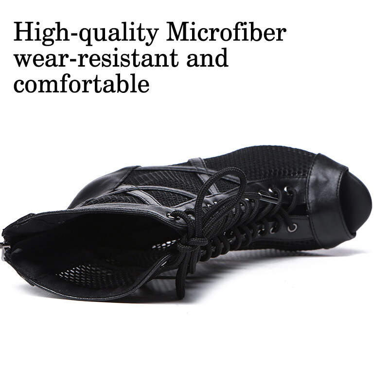 DKZSYIM Latin Dance Παπούτσια Γυναικεία Κόκκινα Μαύρα Γυναικεία Παπούτσια Τζαζ Γυναικεία παπούτσια 5-11 εκ. Τακούνια Salsa Tango Dancing