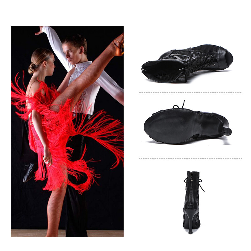 DKZSYIM Latin Dance Παπούτσια Γυναικεία Κόκκινα Μαύρα Γυναικεία Παπούτσια Τζαζ Γυναικεία παπούτσια 5-11 εκ. Τακούνια Salsa Tango Dancing