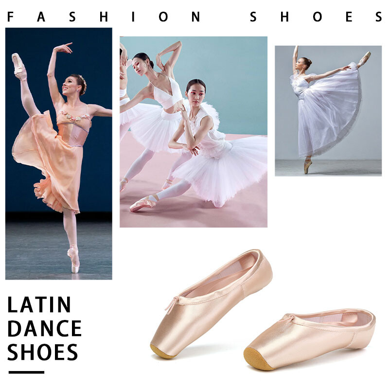 Ženske baletne cipele za djevojčice Ružičaste svilene balerine vrpce Baletne špice za ples za djecu i odrasle Profesionalne baletne cipele