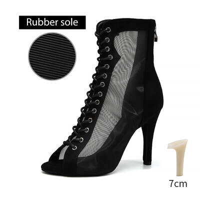 DKZSYIM Sieviešu latīņu deju zābaki balles deju apavi Sieviešu meiteņu džeza tango deju apavi, pielāgojami papēži 7cm-11cm