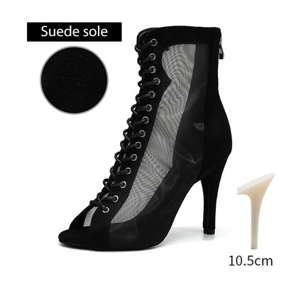 DKZSYIM Sieviešu latīņu deju zābaki balles deju apavi Sieviešu meiteņu džeza tango deju apavi, pielāgojami papēži 7cm-11cm