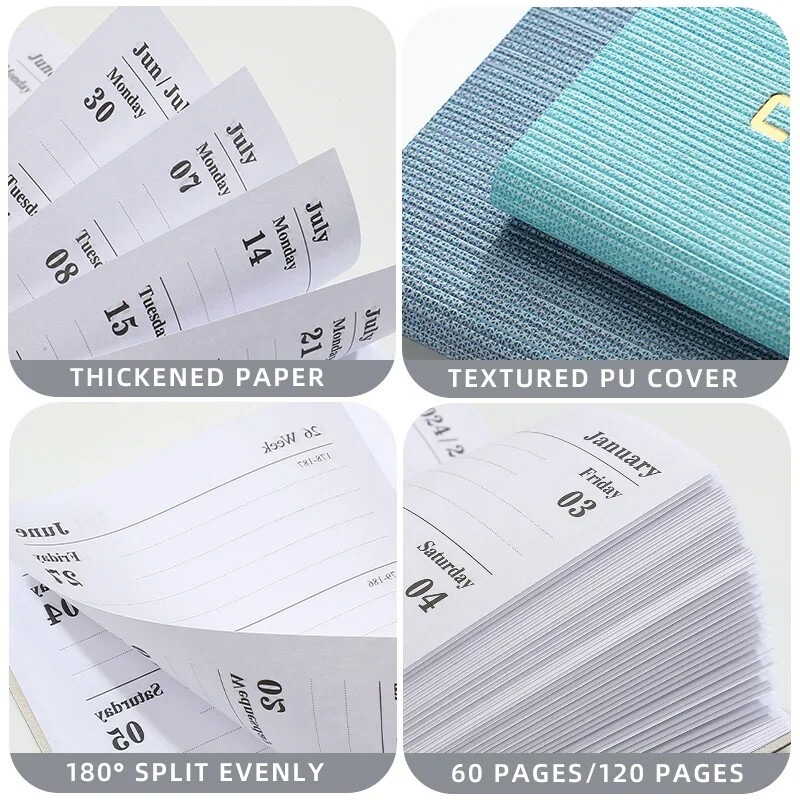 Portable 2025 Daily Weekly Planners A7 Schedule Notebooks Φορητά ημερολόγιο 365 ημερών Ημερολόγιο Σχολικά προμήθειες γραφείου Ατζέντα