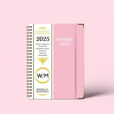 Jauns papīrs 2025. gada plānotājs piezīmju grāmatiņa ar indeksa zīmēm Spole 365 dienu dienasgrāmata Grāmata Skolas piederumi Piezīmju grāmatiņas A5 Dienas plāns Piezīmju grāmatiņa