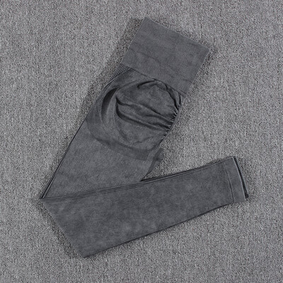 NORMOV 2vnt treniruoklių salės moterų komplektai besiūliai jogos rinkinys aukštu juosmeniu, sportinė apranga Push Up Sport treniruočių rinkiniai Fitneso kostiumas ilgomis rankovėmis