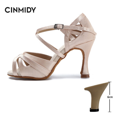 CINMIDY Latīņu deju apavi Tango Salsa Rumba Balles Satīna Deju Papēži Sieviešu Sarkani Kāzu Kurpes Sieviešu Biroja klusās sandales