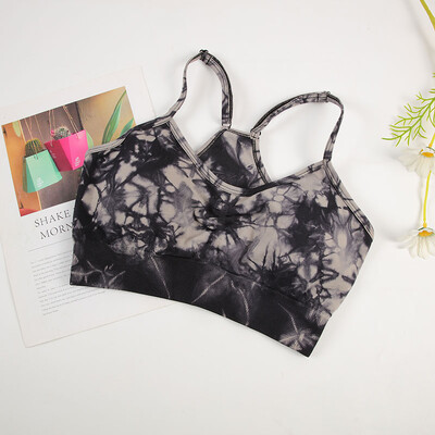 CHRLEISURE Γραβάτα Dye Yoga Σετ Γυναικεία Αθλητική Κοστούμι Ποδηλατικό σορτς με Σουτιέν για τρέξιμο Γυμναστήριο Ελαστική στολή γυμναστικής