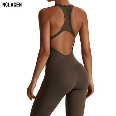 NCLAGEN GYM Romper Set Fitness Bodysuit Сиамско спортно облекло Дамски гащеризон Buttery-Soft Цял костюм за игра Йога костюм