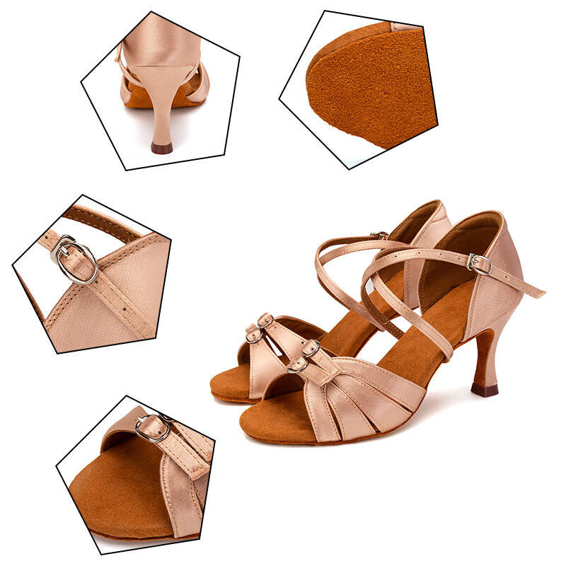 Παπούτσια χορού χορού για γυναίκες κορίτσια Γυναικεία λάτιν μοντέρνα tango χορευτικά παπούτσια Salsa προπονητικά σανδάλια πρακτικής χορού Παπούτσια σατέν