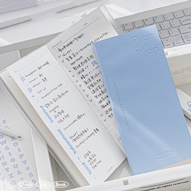 Σημειωματάριο μινιμαλιστικής λωρίδας γραφικής ύλης Οριζόντιο πλέγμα Σημειωματάριο Kawaii Daily Planner Kawaii Creative