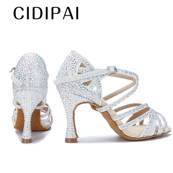 CIDIPAI Latin Dance Παπούτσια Γυναικεία Salsa Performance Ballroom Shiny Dance Shoes Indoor Party Παπούτσια Χρυσά γυναικεία παπούτσια γάμου