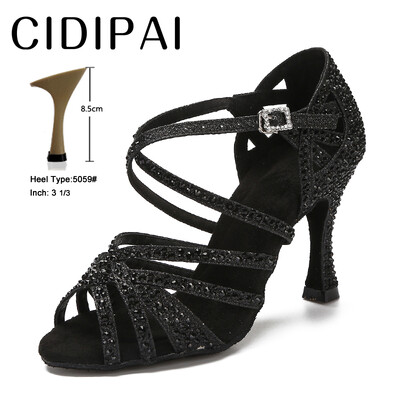 CIDIPAI Latin Dance Shoes Woman Salsa Performance Ballroom Spīdīgi deju apavi iekštelpu ballīšu apavi Zelta sieviešu kāzu apavi