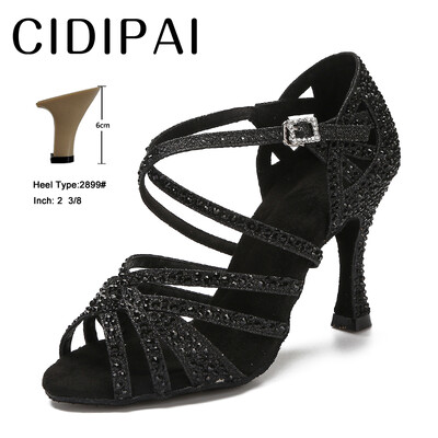 CIDIPAI Latin Dance Shoes Woman Salsa Performance Ballroom Spīdīgi deju apavi iekštelpu ballīšu apavi Zelta sieviešu kāzu apavi