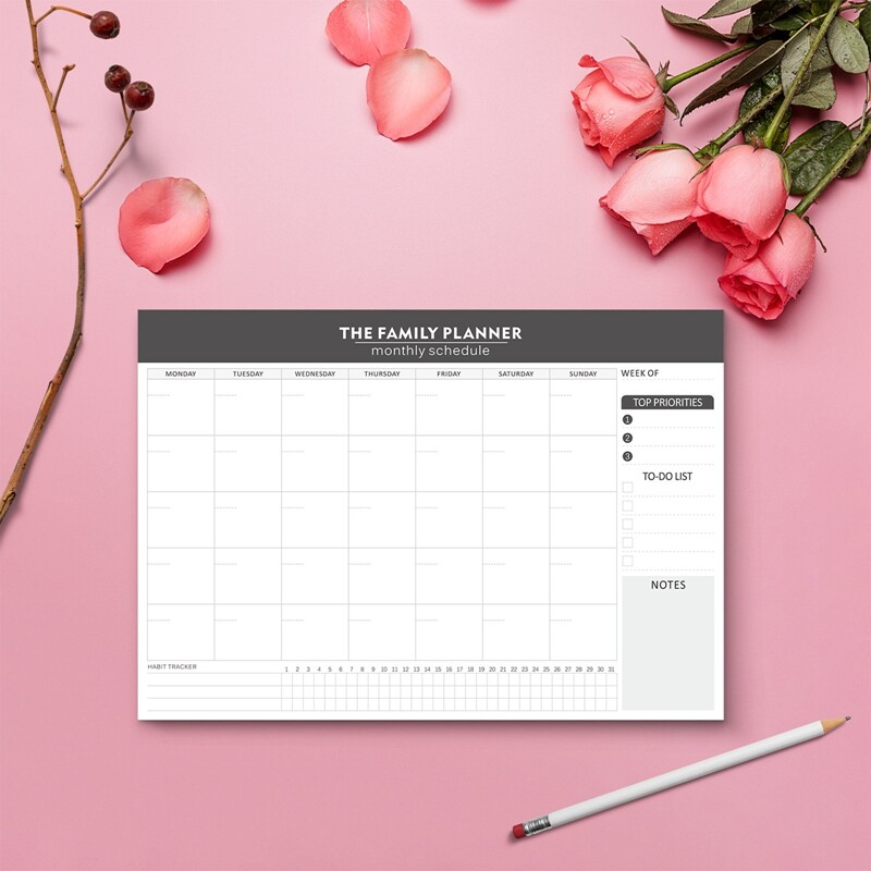 Weekly Planner Μηνιαίο Undated Agenda Programme Notebook Planner μελέτης Γραφική ύλη Σχολικά προμήθειες