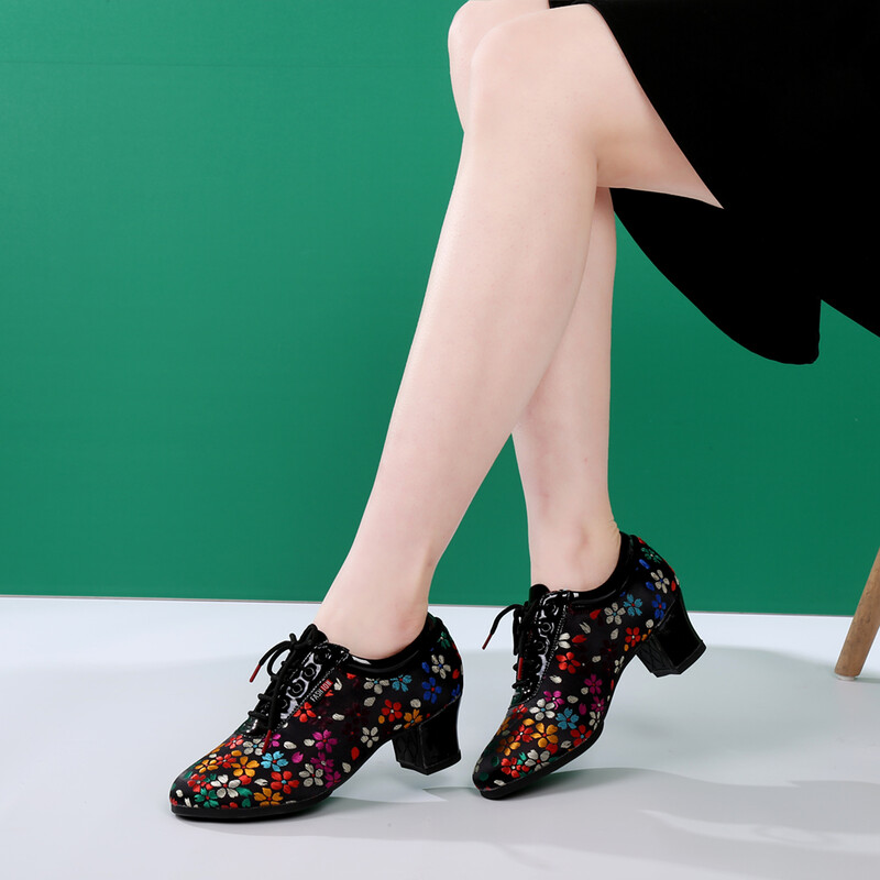 Γυναικεία παπούτσια για χορευτικά παπούτσια για κορίτσια Γυναικεία αίθουσα χορού Samba Μοντέρνα Παπούτσια χορού Tango 5 εκατοστών με τακούνια τετράγωνο χορευτικό σάλσα