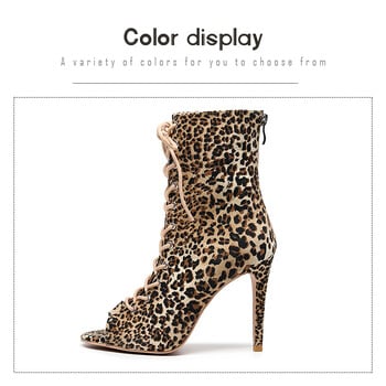 SWDZM Stilettos Women Dance High Heels Ballroom Latin Dance Shoes Pole Party Dance Shoes for Girls Ladies Leopard New