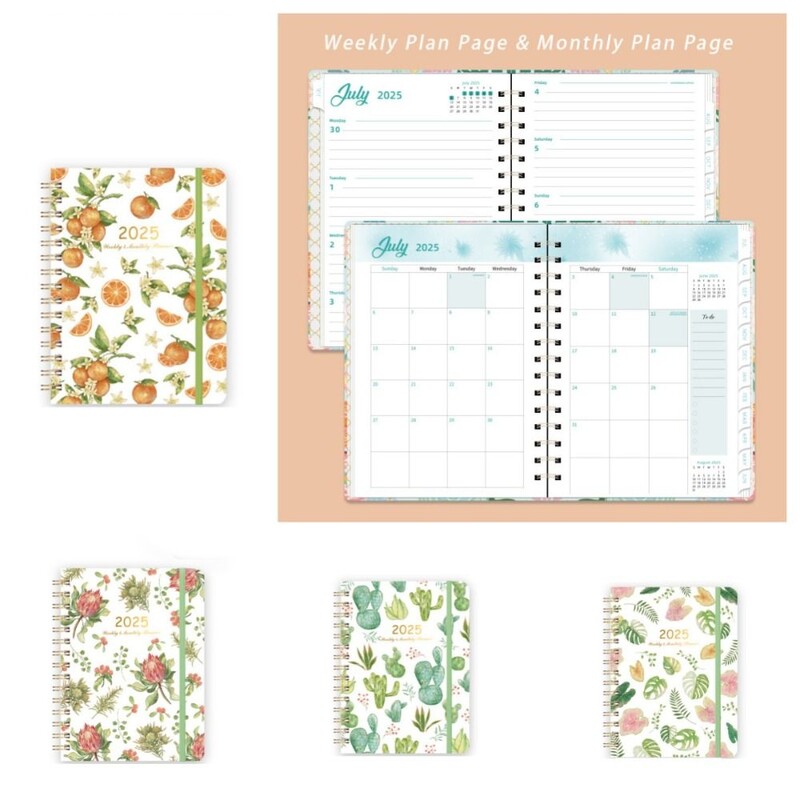 Mėnesio 2025 m. anglų kalbos dienotvarkė knyga Savaitės plano planavimo priemonė Organizatorius Gėlės dienoraščio užrašų knygelė Darbų sąrašas Laisvų lapų ritė