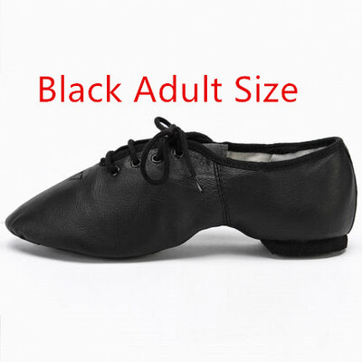 Black Tan Lace Up Geniual Pig ādas deju apavi no bērniem līdz pieaugušajiem kvalitatīviem Oxford Jazz deju apaviem