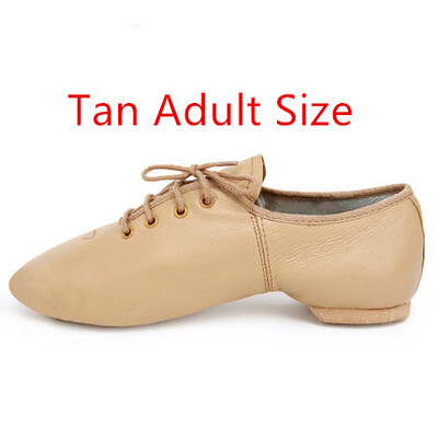 Black Tan Lace Up Geniual Pig ādas deju apavi no bērniem līdz pieaugušajiem kvalitatīviem Oxford Jazz deju apaviem