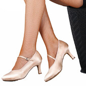 Deju sieviešu standarta apavi Satīna augstpapēžu dāmu balles deju apavi ar slēgtu purngalu Moderni Quickstep Foxtrot Waltz deju apavi
