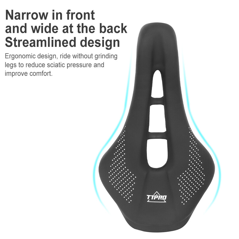 Σέλα ποδηλάτου δρόμου TTPRO MTB Κοίλη μαλακή άνετη αναπνεύσιμη κηλίδα καθίσματος Αντιολισθητικές σέλες ποδηλάτου μαξιλαριού ποδηλάτου