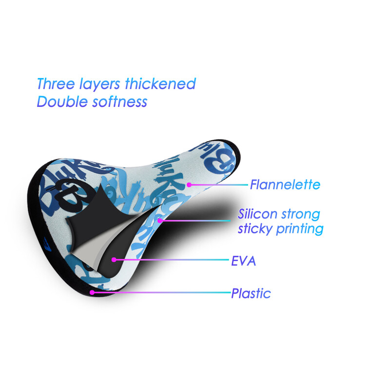 Funsea Bicycle Saddle Wheelie κάθισμα εκτύπωσης σιλικόνης για ποδήλατα Flannelette Καθίσματα ποδηλάτου κέντημα λογότυπο 8mm Ράγα