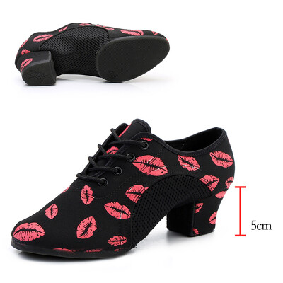 Zīmolu latīņu deju apavi Modernas sieviešu balles tango meitenes sieviešu sporta apavi, sarkanas lūpas, deju apavi 3 cm un 5 cm papēdis