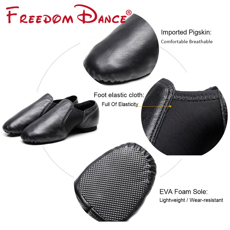 Stretch γυναικεία παπούτσια μπαλέτου Γνήσιο δέρμα Παπούτσια χορού τζαζ γιόγκα slip-on δασκάλες Αθλητικά παπούτσια χορού Παπούτσια άσκησης Hiphop