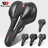 WEST BIKING Velosipēda sēdekļa sēdekļa sēdeklis MTB šosejas velosipēda sēdeklis kalnu velosipēdu sacīkšu sēdeklis PU elpojošs mīksts sēdekļa ergonomisks spilvens