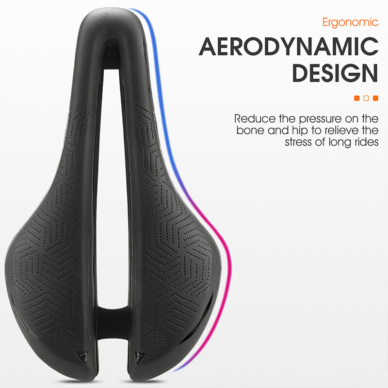WEST BIKING Κοίλη σέλα ποδηλάτου PU Αδιάβροχη αεροδυναμική μαξιλάρι ποδηλάτου με απορρόφηση κραδασμών Ποδηλατικό κάθισμα MTB Αξεσουάρ ποδηλάτου δρόμου