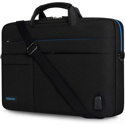 DOMISO 14", 156", 17 collu biezināts daudzfunkcionāls klēpjdatora piedurknes portfeļa soma ar USB uzlādes portu