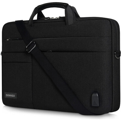 DOMISO 14", 156", 17 collu biezināts daudzfunkcionāls klēpjdatora piedurknes portfeļa soma ar USB uzlādes portu