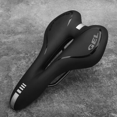 Bike Saddle Gel MTB Mountain Road Велосипедна седалка за мъже, жени PU кожена силиконова удобна мека удароустойчива велосипедна възглавница