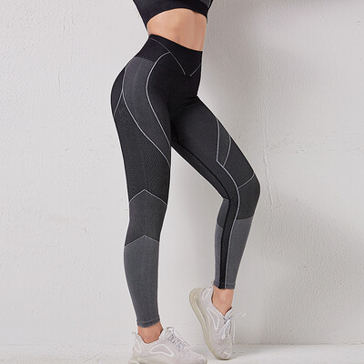 CXUEY bezšuvju jogas komplekti Sieviešu sporta apģērbi treniņiem Sporta apģērbi sievietēm ar garām piedurknēm Crop Top legingi fitnesam Red Blue S