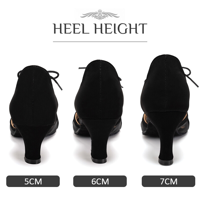 SWDZM Νέα Γυναικεία Παπούτσια χορού Waltz Λαστιχένια σόλα Μαύρα Μοντέρνα Παπούτσια Χορού Σταθερό τακούνι Ballroom Tango Latin Παπούτσια Γυναικεία