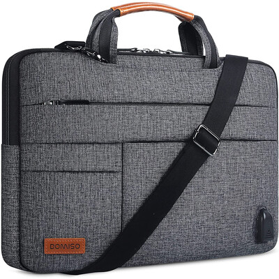DOMISO 10",13",14",156",17collu daudzfunkcionāls klēpjdatora piedurknes biznesa portfeļa soma ar USB uzlādes portu