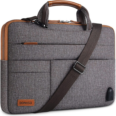 DOMISO 10",13",14",156",17collu daudzfunkcionāls klēpjdatora piedurknes biznesa portfeļa soma ar USB uzlādes portu