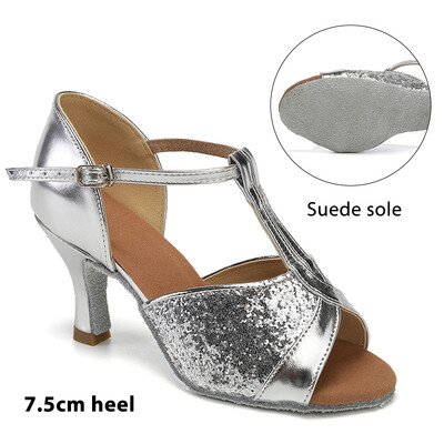 Sieviešu deju apavi dejošanai Sievietēm/meitenēm/dāmu balles zālei Latin Modern Tango&Salsa 5,5/7,5 CM Deju apavi ar papēžu treniņu sandales