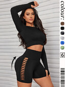 Γυμναστήριο Hollow Out Γυναικείο Σετ μπλουζών για γυμναστική χωρίς ραφή αθλητικά σορτς σετ Tie Dye Running Outdoors T-shirt