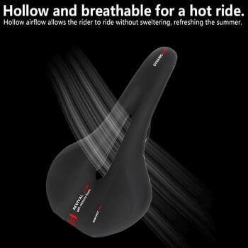 R722 Bike Saddle Road MTB Hollow Bicycle Seat 270X145mm Дишаща черна PU велосипедна възглавница Мека състезателна велосипедна седла Части за велосипед