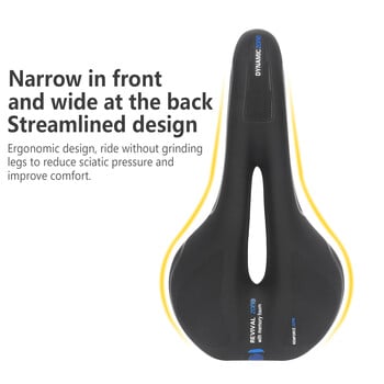 R722 Bike Saddle Road MTB Hollow Bicycle Seat 270X145mm Дишаща черна PU велосипедна възглавница Мека състезателна велосипедна седла Части за велосипед