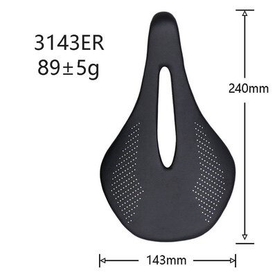 ELITAONE Road/Mtb velosipēda sēdeklis 240x143mm oglekļa šķiedras apaļais sliede 7*7mm īpaši viegls 89g 3143ER