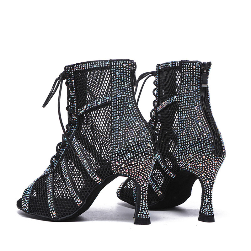 Γυναικείες μπότες χορού για κορίτσια Latin Rustle Dance Jazz Παπούτσια Full Shiny Rhinestone Dance Boots Προσαρμοσμένα ψηλοτάκουνα