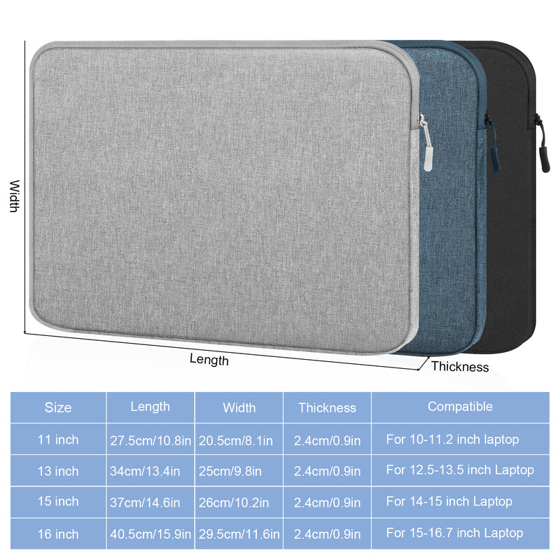 HAWEEL klēpjdatora uzmavas futrālis 11 13 15 16 collas HP DELL piezīmjdatora somiņai soma Macbook Air Pro 13.3 triecienizturīgs futrālis