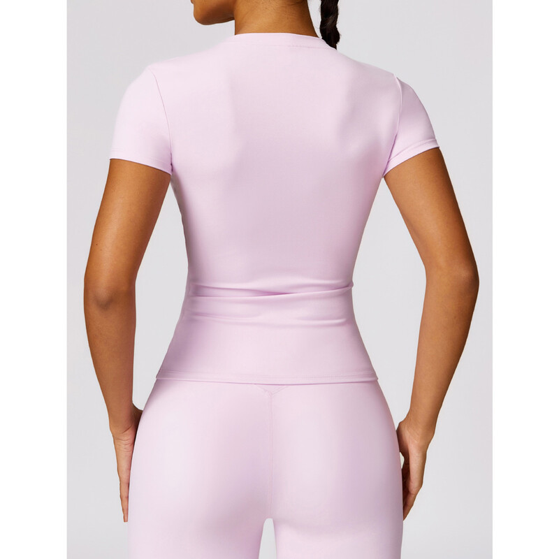 NCLAGEN sieviešu skriešanas sporta T krekls vasaras īsām piedurknēm apaļš kakla elpojošs, elastīgs GYM jogas slaids fitnesa aktīvs tops