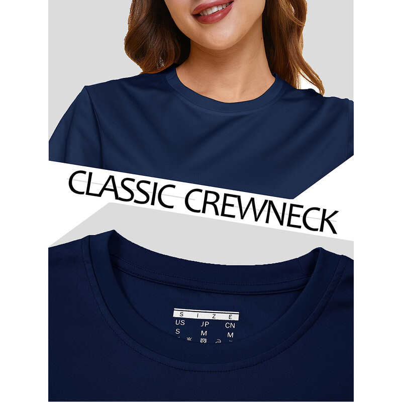 MAGCOMSEN moteriški marškinėliai trumpomis rankovėmis, UPF 50+ apsauga nuo saulės greitai išdžiūvusi, drėgmę sugerianti kasdieninė vasarinė marškinėlė