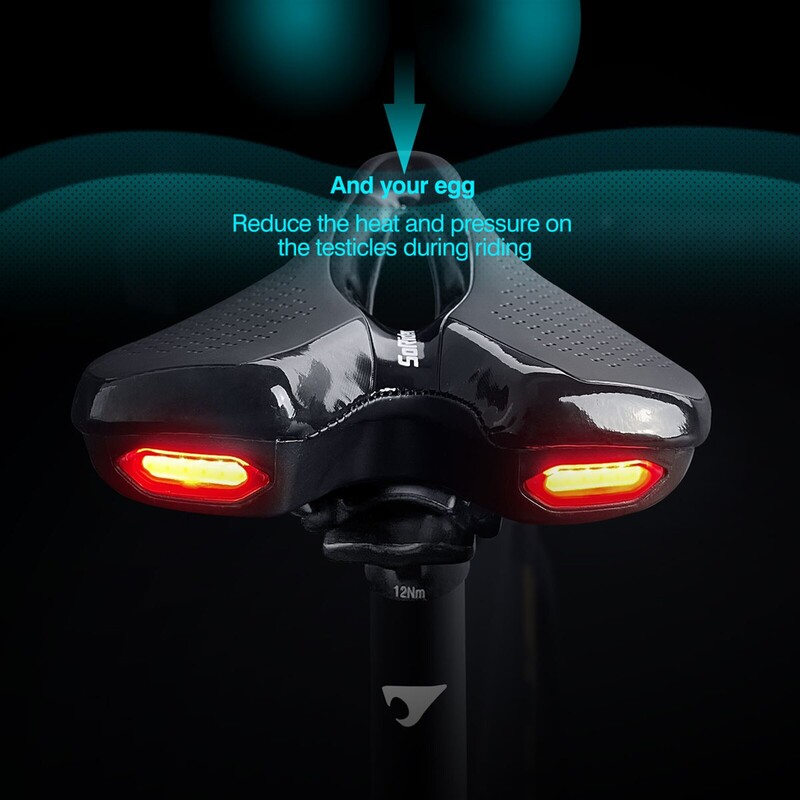 Jalgratta maantee MTB jalgratta sadulaiste koos hoiatava tagatulega USB-laadimisega mägirattasõidu võidusõidu PU-st hingav pehme istmepadi